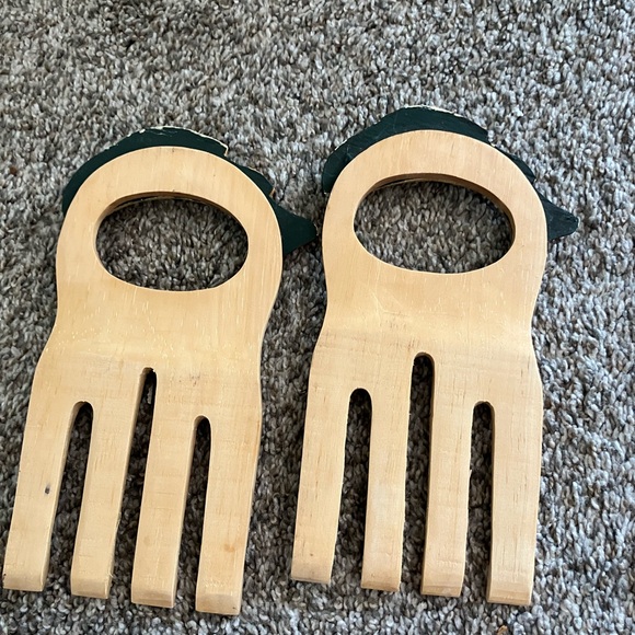 Set of 2 Salad Serving Hands Wood Salad Grabbers Natural Salad Forks 🐠 - Picture 10 of 10